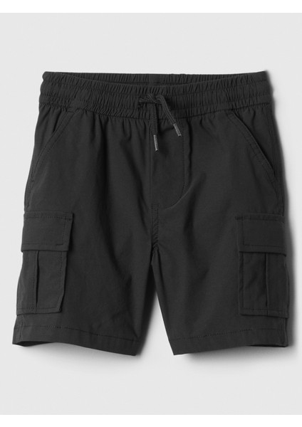 Erkek Bebek Siyah Hybrid Pull-On Kargo Şort