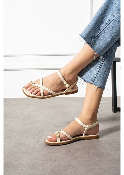 Nordi Bej Cilt Kemerli Sandalet fiyatları