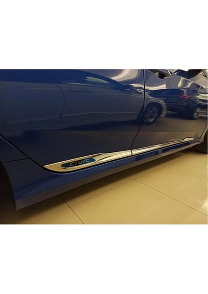 Honda Civic Uyumlu Yan Kapı Çıtası Yazılı 4 Parça 2016-2021 Paslanmaz Krom fiyatları