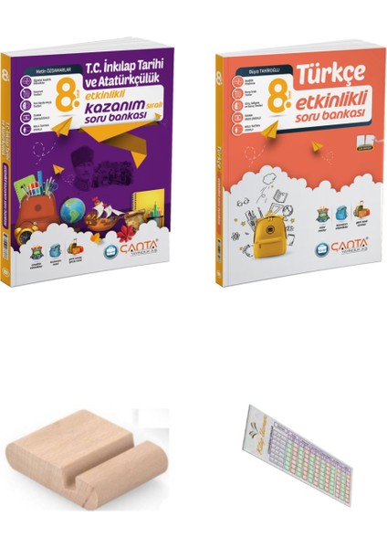8.sınıf Inkılap Türkçe Etkinlikli Kazanım Sıralı Soru Bankası+Telefon Tutucu+Soru Çözüm Ayıracı