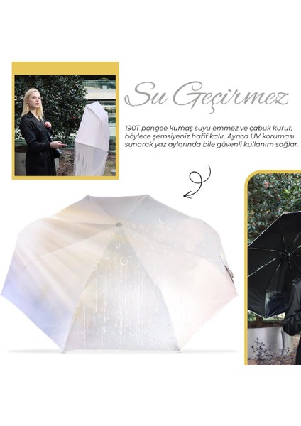 Moods Up Açık Gri Tam Otomatik Uv Şemsiye, Rüzgara Dayanıklı, Hızlı Kuruyan, Çanta Boy modelleri