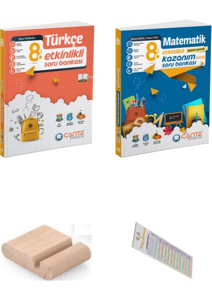 8.sınıf Türkçe Matematik Etkinlikli Kazanım Sıralı Soru Bankası+Telefon Tutucu+Soru Çözüm Ayıracı