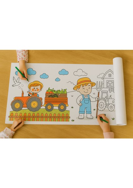 Köyümü Boyuyorum Eğleniyorum ve Öğreniyorum Boyama Rulosu 5 Metre Aktivite fırsatları