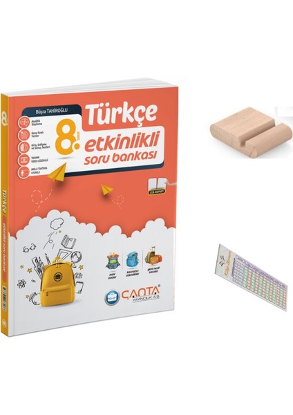 8.sınıf Türkçe Etkinlikli Kazanım Sıralı Soru Bankası+Telefon Tutucu+Soru Çözüm Ayıracı