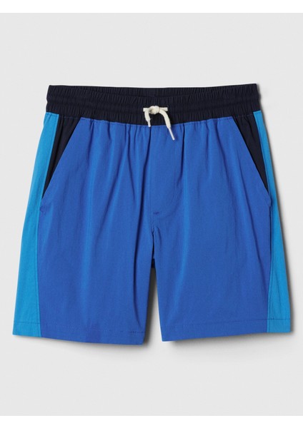 Erkek Çocuk Mavi Hybrid Colorblock Şort