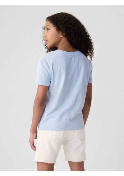 Kız Çocuk Açık Mavi Grafikli T-Shirt fırsatları