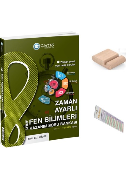 8.sınıf Fen Zaman Ayarlı Soru Bankası +Telefon Tutucu+Soru Çözüm Ayıracı