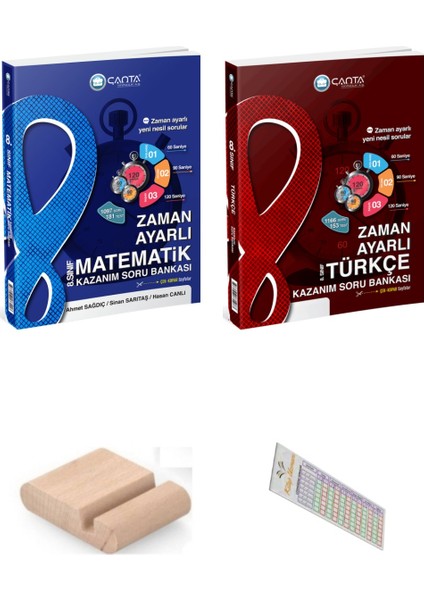 8.sınıf Matematik Türkçe Zaman Ayarlı Soru Bankası +Telefon Tutucu+Soru Çözüm Ayıracı