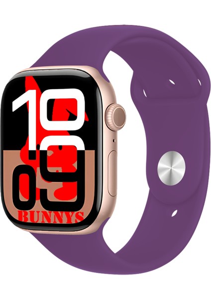 Apple iPhone 12 Pro Uyumlu Mor Akıllı Saat WATCH10 2025 Hediyeli Amoled Ekran