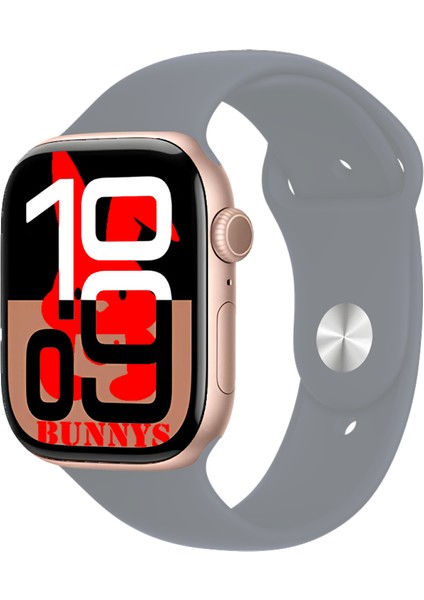 Poco F3 Uyumlu Gri Akıllı Saat WATCH10 2025 Hediyeli Amoled Ekran