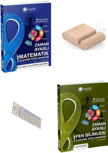 8.sınıf Fen Matematik Zaman Ayarlı Soru Bankası +Telefon Tutucu+Soru Çözüm Ayıracı