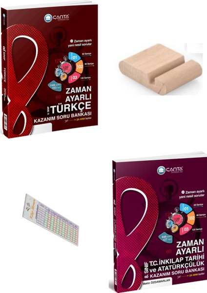 8.sınıf Türkçe Inkılap Zaman Ayarlı Soru Bankası +Telefon Tutucu+Soru Çözüm Ayıracı