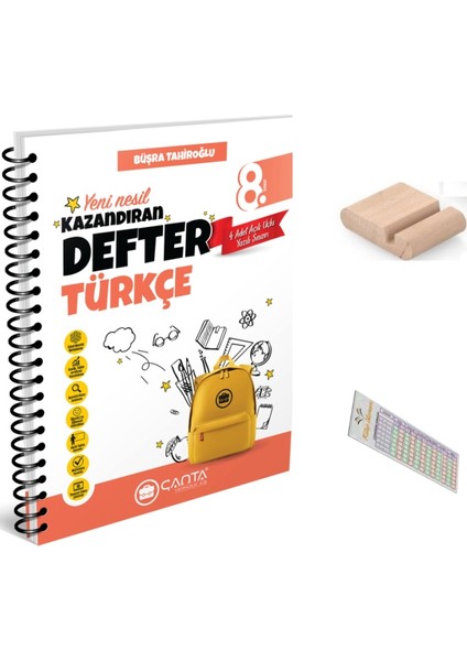 8.sınıf Türkçe Kazandıran Defter +Telefon Tutucu+ Soru Çözüm Ayıracı