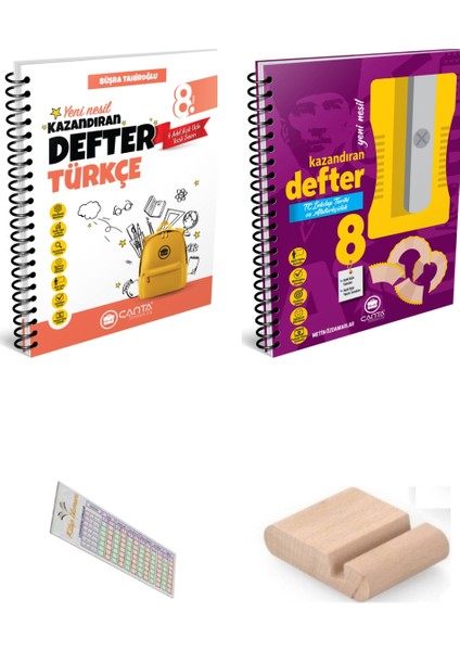 8.sınıf Türkçe Inkılap Kazandıran Defter +Telefon Tutucu+ Soru Çözüm Ayıracı