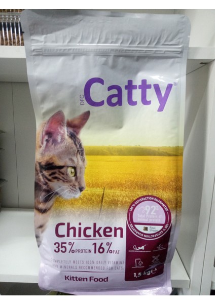 KİTTEN YAVRU KEDİ KURU MAMA TAVUKLU 1.5 KG+3 ADET 15 GRAM TAVUKLU KEDİ ÖDÜL KREMA