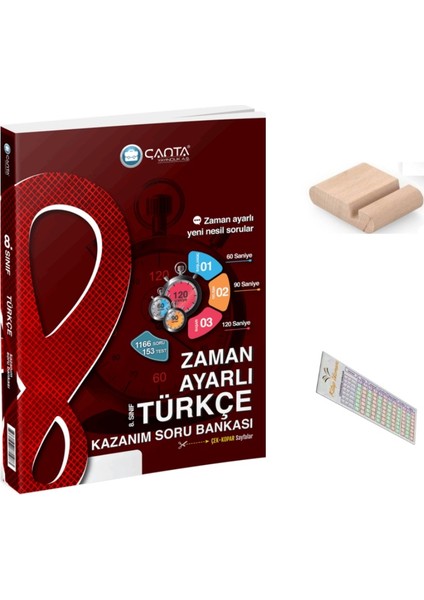 8.sınıf Türkçe Zaman Ayarlı Soru Bankası +Telefon Tutucu+Soru Çözüm Ayıracı