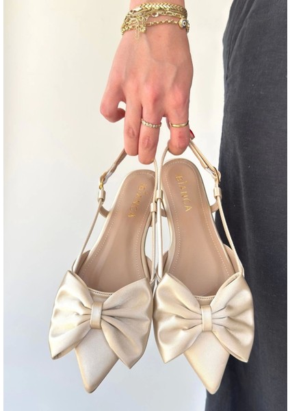 Cenya Bej Saten Babet Ayakkabı fiyatları