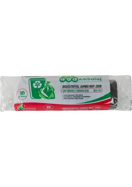 Endüstriyel Jumbo Boy Çöp Torbası – 80X110 Cm, 5 Paket (Toplam 50 Adet), Siyah, Dayanıklı, Sızdırmaz fiyatları