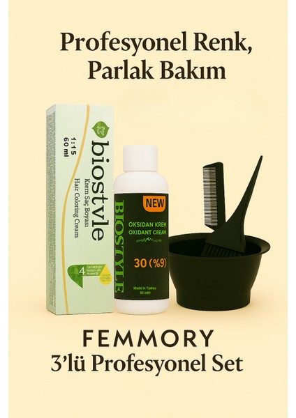 6.22 Patlıcan Moru Saç Boyası Seti - 1 Boya, 1 Oksidan, Fırça & Karıştırma Kabı
