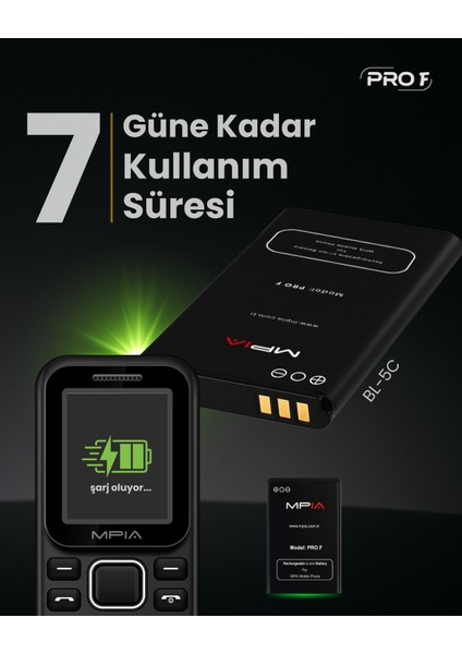Yerli Üretim Kamerasız Tuşlu Cep Telefonu 7 Gün Şarj Asker Yaşlı Öğrenci Ofis Telefonu 2 Yıl Garanti
