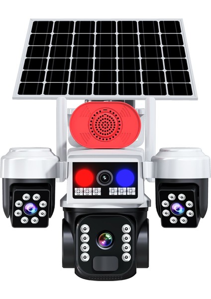 AV-S463 Beyaz 3 Kameralı Sim Kartlı 4g Güneş Enerjili Solar Kamera