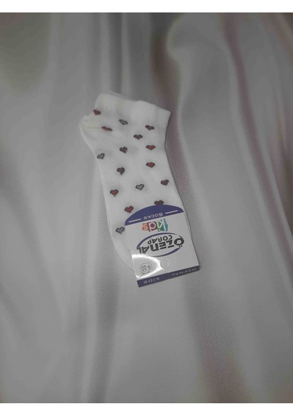 Kız Çocuk Kalp Desenli Renkli %90 Pamuk %10 Elastan Rahat Kullanışlı Patik Çorap 9-10 yaş modelleri