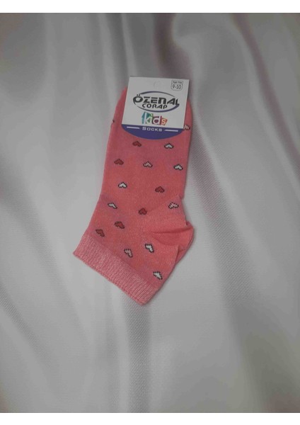 Kız Çocuk Kalp Desenli Renkli %90 Pamuk %10 Elastan Rahat Kullanışlı Patik Çorap 9-10 yaş fırsatları