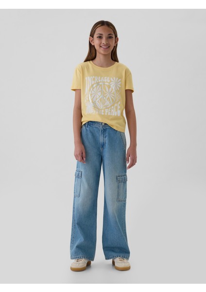 Kız Çocuk Sarı Grafikli T-Shirt fırsatları