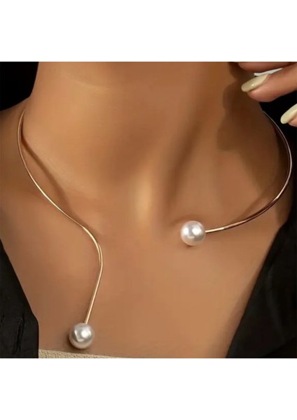 Gold Inci Detay Detay Choker Kolye