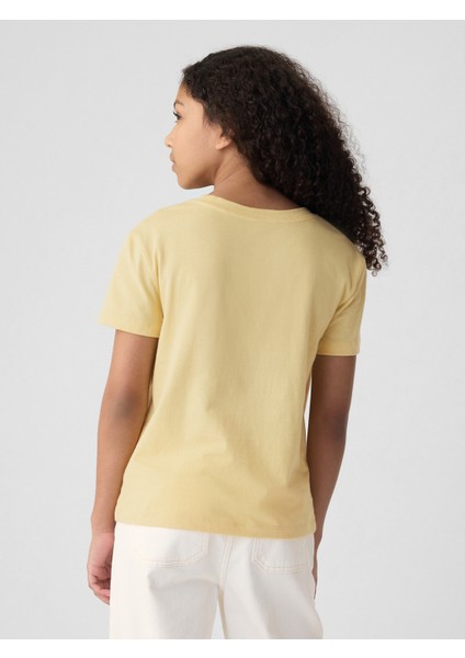 Kız Çocuk Sarı Pullu Sequin Grafikli T-Shirt fırsatları