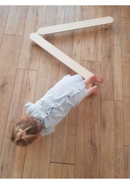 Ahşap 5'li Denge Kirişi, Denge Tahtası, Çocuk Aktivite Oyuncağı Wood Balance Beam fırsatları