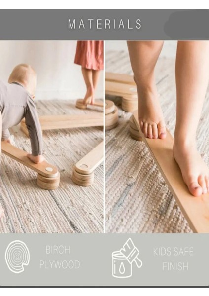 Ahşap 5'li Denge Kirişi Denge Tahtası Çocuk Aktivite Oyuncağı Montessori Waldorf modelleri