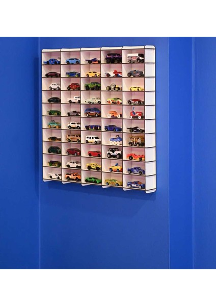 Oyuncak Araba Rafı 50'li,mobilya,raf,montessori,ahşap, (Hotwheels ve Matcbox Arabaları Için) fırsatları