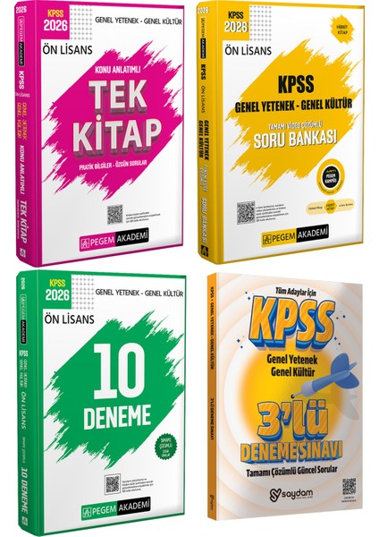 2026 Kpss Ön Lisans Konu Anlatımı-Video Çözümlü Soru Bankası-Çözümlü 10 Deneme