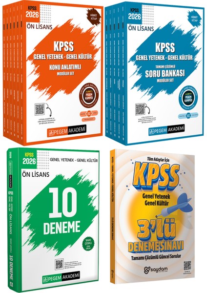 2026 Kpss Ön Lisans Konu Anlatımlı 6 Kitap-Çözümlü Soru Bankası 5 Kitap-Çözümlü 10 Deneme-3 Deneme