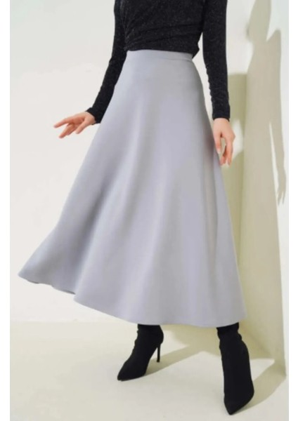 Kadın Scuba Krep Bel Lastikli Kiloş Etek Siyah fiyatları