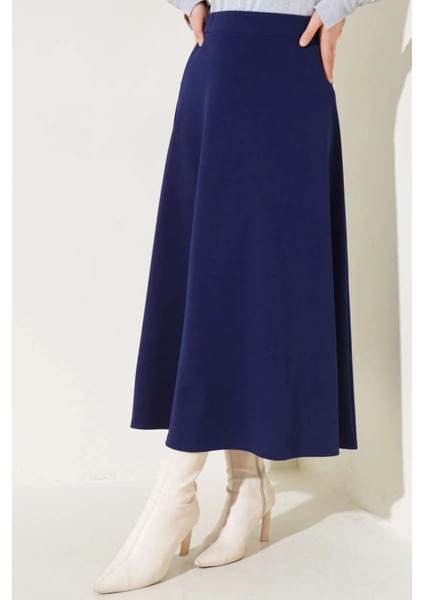 Kadın Scuba Krep Bel Lastikli Kiloş Etek Siyah fiyatları