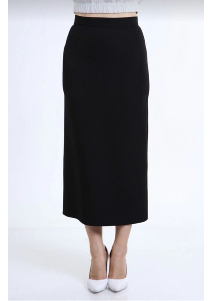 Kadın Siyah Likralı Uzun Kalem Etek indirimleri