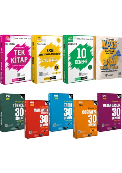 2026 Kpss Ön Lisans Konu Anlatımı-Video Çözümlü Soru Bankası-Çözümlü 10 Deneme-Tüm Dersler 30 Deneme