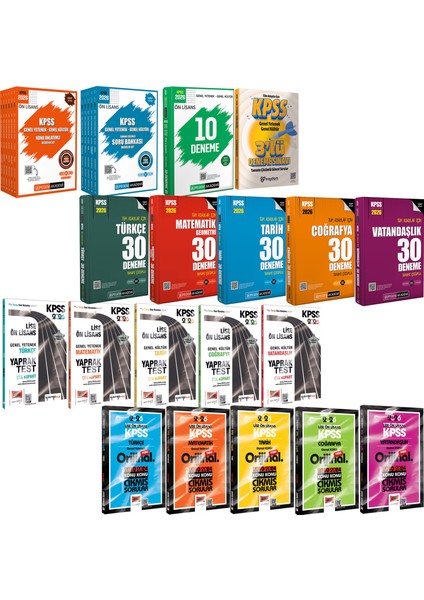 2026 Kpss Ön Lisans Kazandıran Set(Konu Anlatımı-Soru Bankası-30 Deneme-Yaprak Test-Çıkmış Sorular)