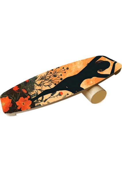 Ahşap Baskılı Denge Tahtası Rocket Balance Board Rocket Gym Board
