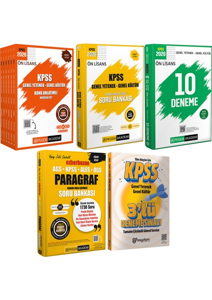 2026 Kpss Ön Lisans Konu Anlatımlı 6 Kitap-Video Çözümlü Soru Bankası-Çözümlü 10 Deneme-Paragraf