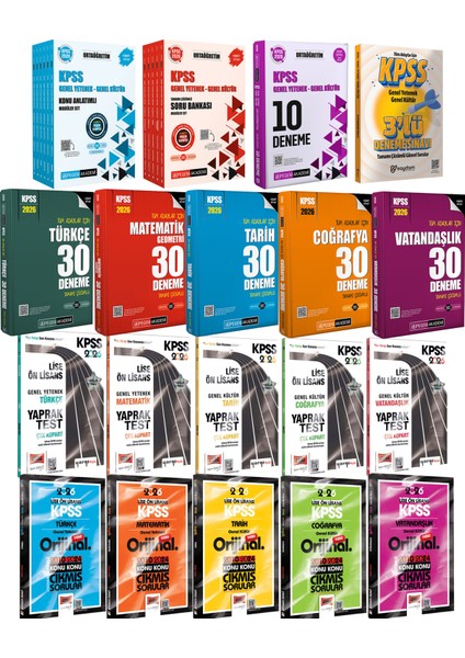 2026 Kpss Ortaöğretim Kazandıran Set(Konu Anlatımı-Soru Bankası-Deneme-Yaprak Test-Çıkmış Sorular)