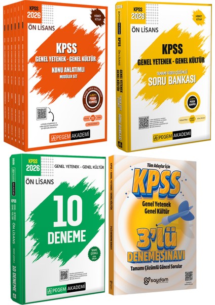 2026 Kpss Ön Lisans Konu Anlatımlı 6 Kitap-Video Çözümlü Soru Bankası-Çözümlü 10 Deneme