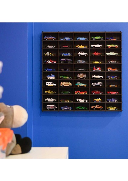 Oyuncak Araba Rafı 50'li,mobilya,raf,montessori,ahşap, (Hotwheels ve Matcbox Arabaları Için)