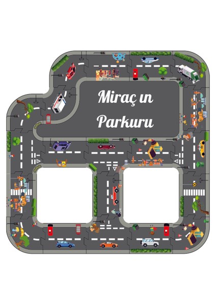Isme Özel Oyuncak Araç Parkuru Eğitici ve Eğlenceli Yol Yapım Ahşap Oyuncak - Otoban Puzzle fiyatları