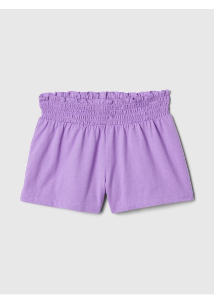 Kız Bebek Mor Fırfırlı Büzgülü Şort