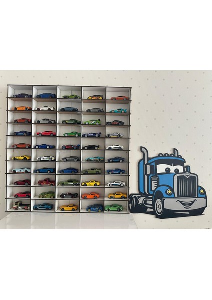 Ahşap Tır Model Oyuncak Araba Rafı 50LI, Tır Temalı Araba Sergileme Vitrini 50 Li fiyatları
