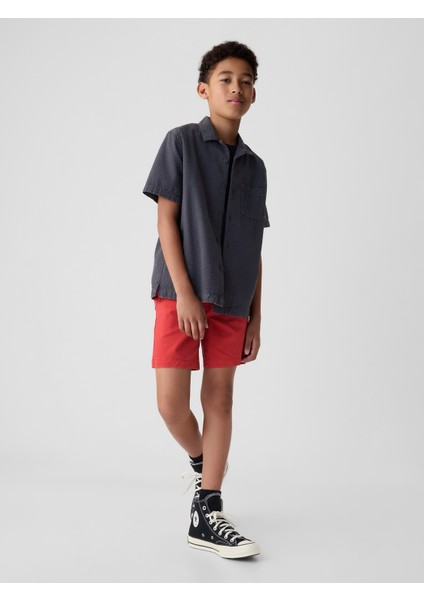 Erkek Çocuk Kırmızı Twill Easy Şort