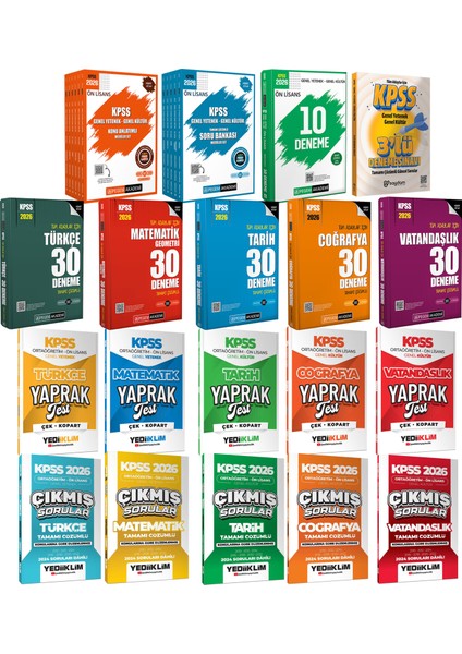 2026 Kpss Ön Lisans Mega Set(Konu Anlatımı-Soru Bankası-30 Deneme-Yaprak Test-Çıkmış Sorular)